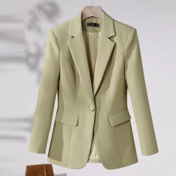 個性的なデザイン ファッション 無地 体型をカバー ボタン エレガント スーツジャケット