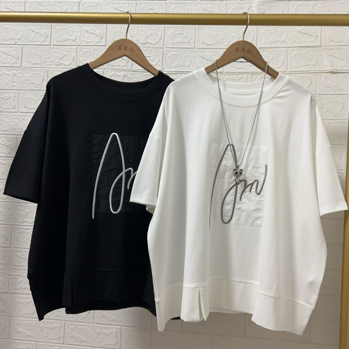 女性に大人気 アルファベット プルオーバー 半袖 ラウンドネック シンプル Tシャツ