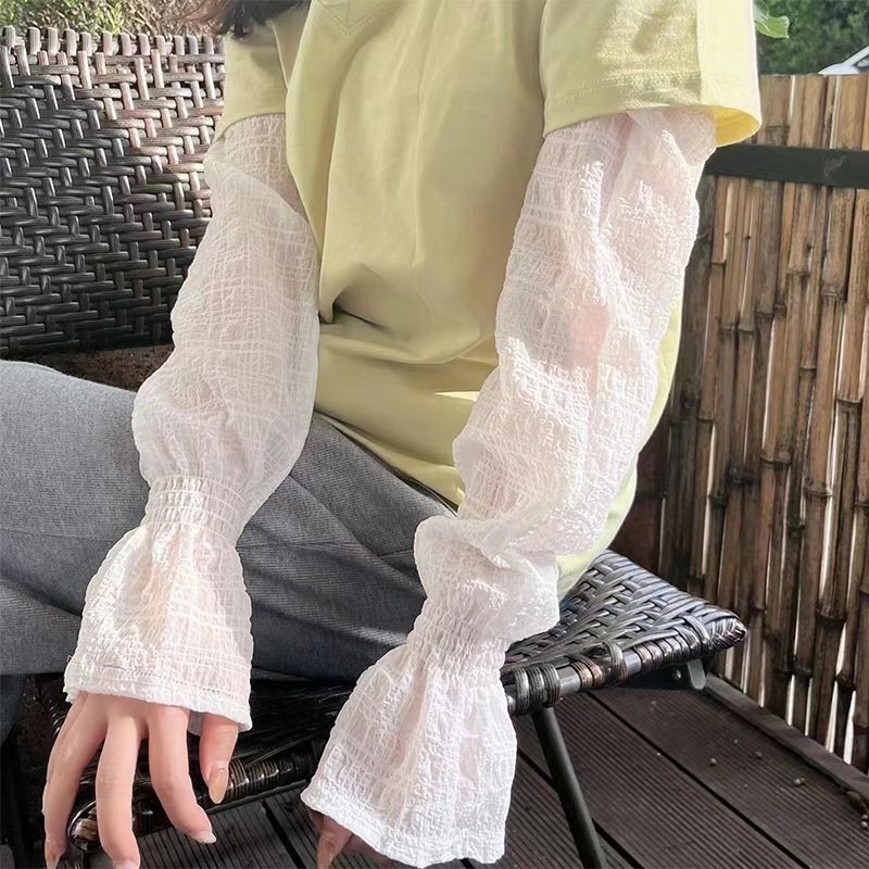 人気商品再入荷 シンプル 無地 長袖 夏  日焼け止めスリーブ UV日焼け対策 アームカバー