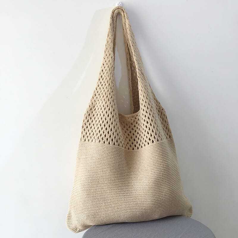 透かし彫り無地シンプルトートバッグ