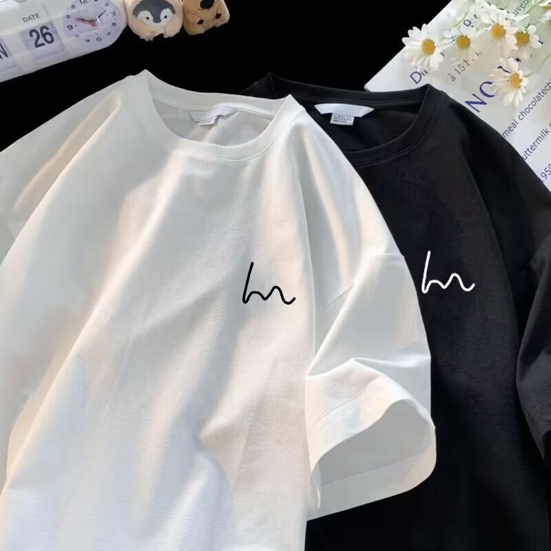 雑誌に掲載された ラウンドネック 半袖 プルオーバー アルファベット カジュアル Tシャツ