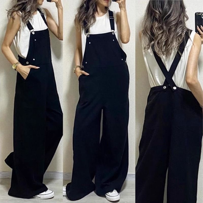 「春コーデ」新発売！ 無地 ロング丈 通勤 ノースリーブ ハイウエスト 春服 シンプル オールインワン