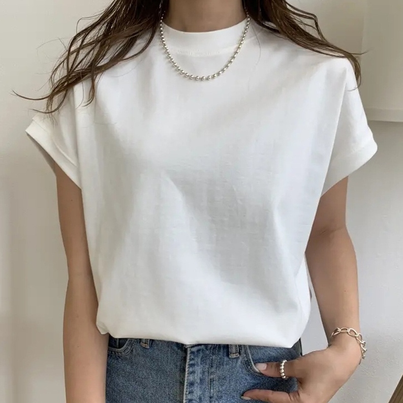 毎日に大活躍 SNSで大騒ぎ 天然素材カジュアル無地ラウンドネックプルオーバー半袖Tシャツ