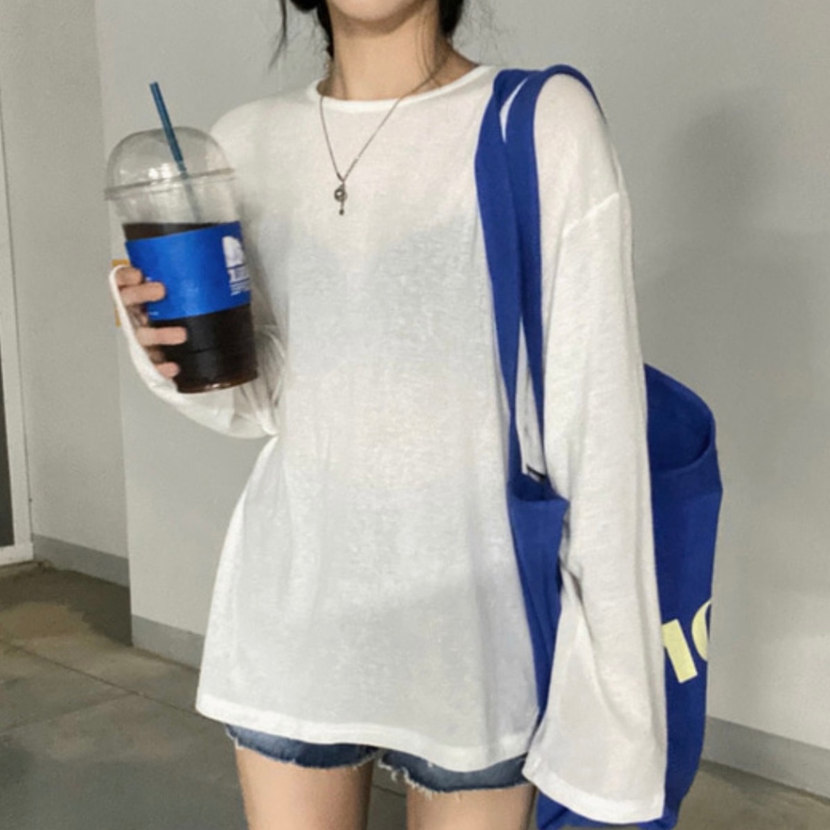 ルーズシルエット 薄手ニットカーディガン