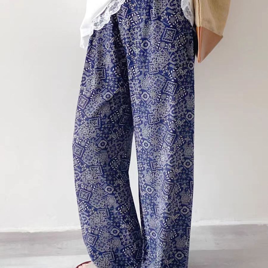 グラフチェック柄 ゆったりストレートパンツ ルームウェア＆外出OK