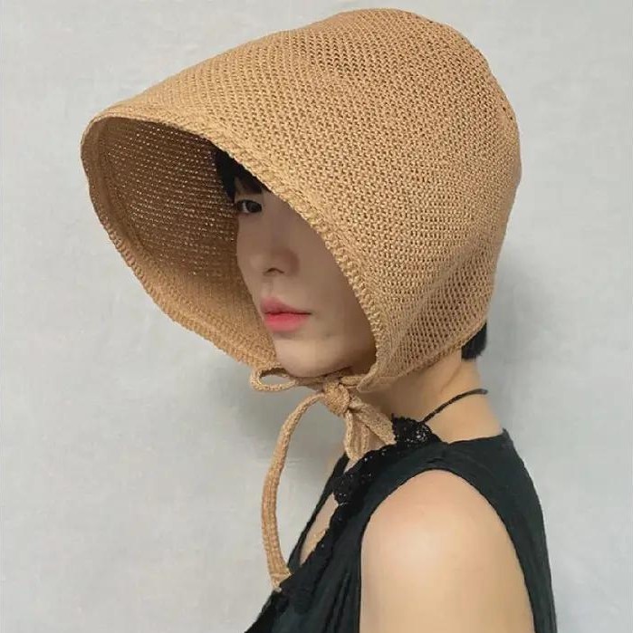 ニットつば付き サンバイザー ハット