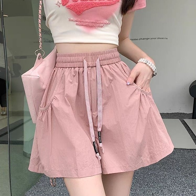 速乾素材ワークスポーツショートパンツ・ゆったりAラインパンツ