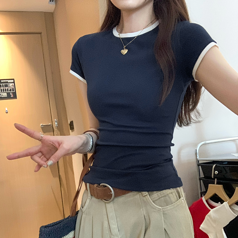 配色切替 クルーネック 半袖Tシャツ
