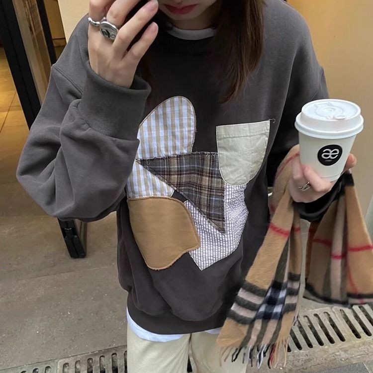 デイリー パッチワークポイント スウェットシャツ