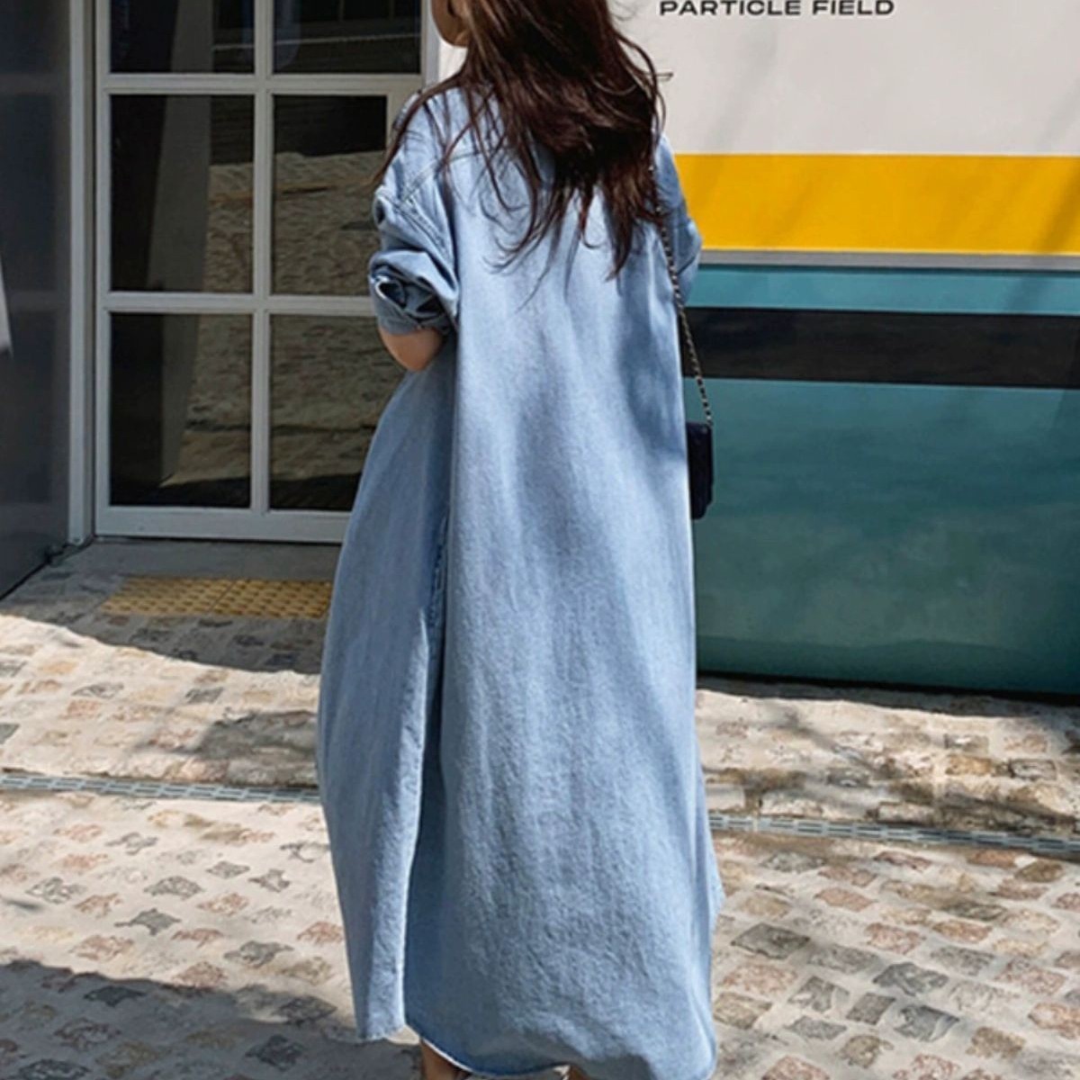シンプル ベーシック オーバーサイズ ロングシャツ