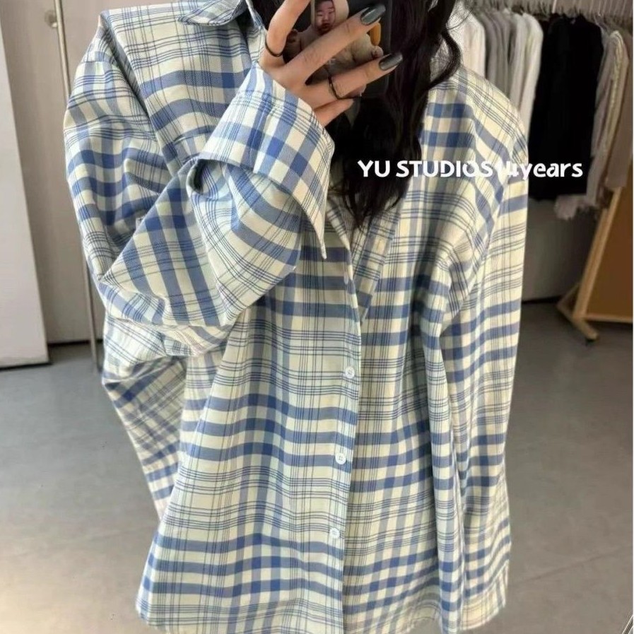 チェック柄 オーバーサイズ ロングシャツ
