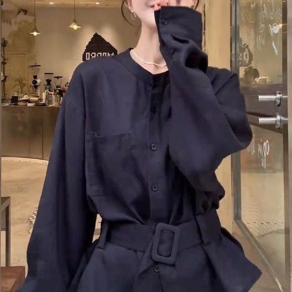 ストラップベルトロングシャツ