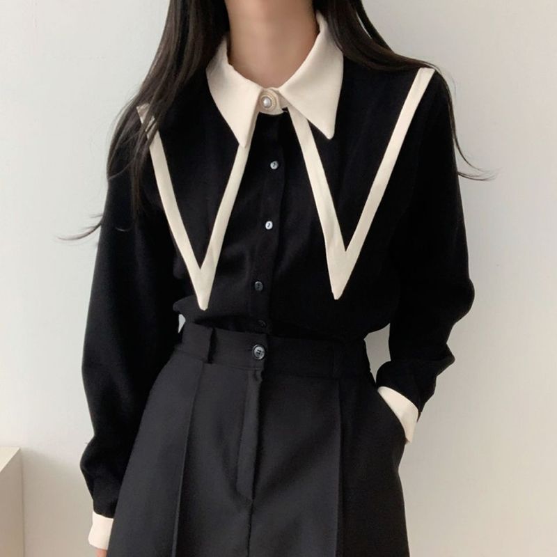 カラーブロック オフィスカジュアルシャツ