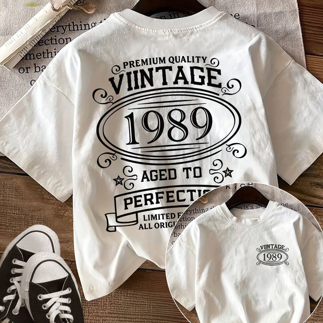 1989 ヴィンテージレタリングオーバー T シャツ
