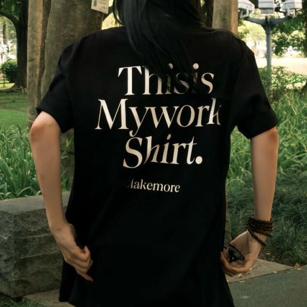 ラウンドネック半袖 バックレタリングプリントカップル T シャツ
