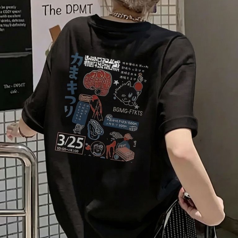 220g 厚手プリントオーバーサイズ T シャツ