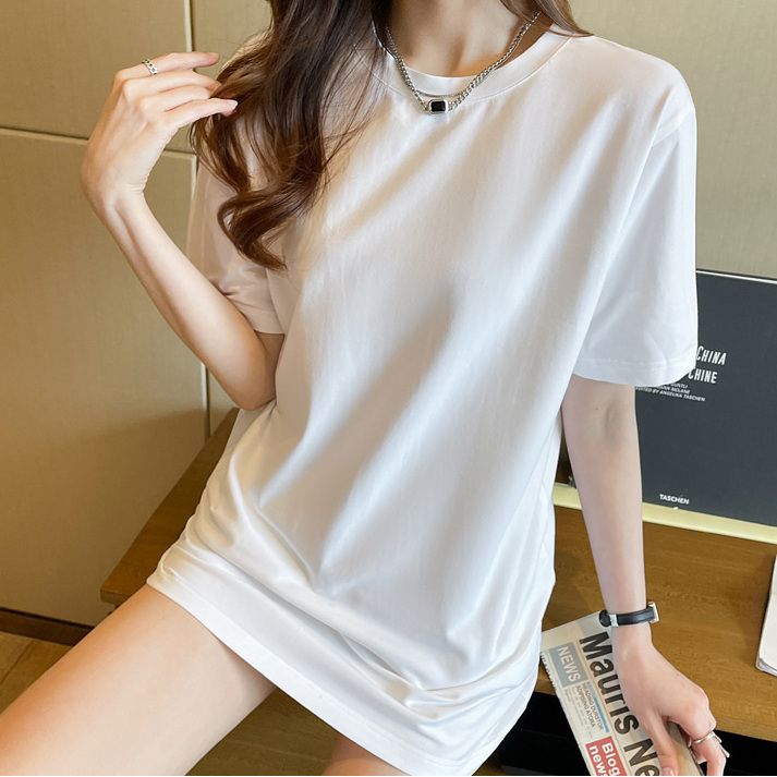 オーバーフィット ベーシック コットン 無地 ボックス 半袖Tシャツ - 2COLOR