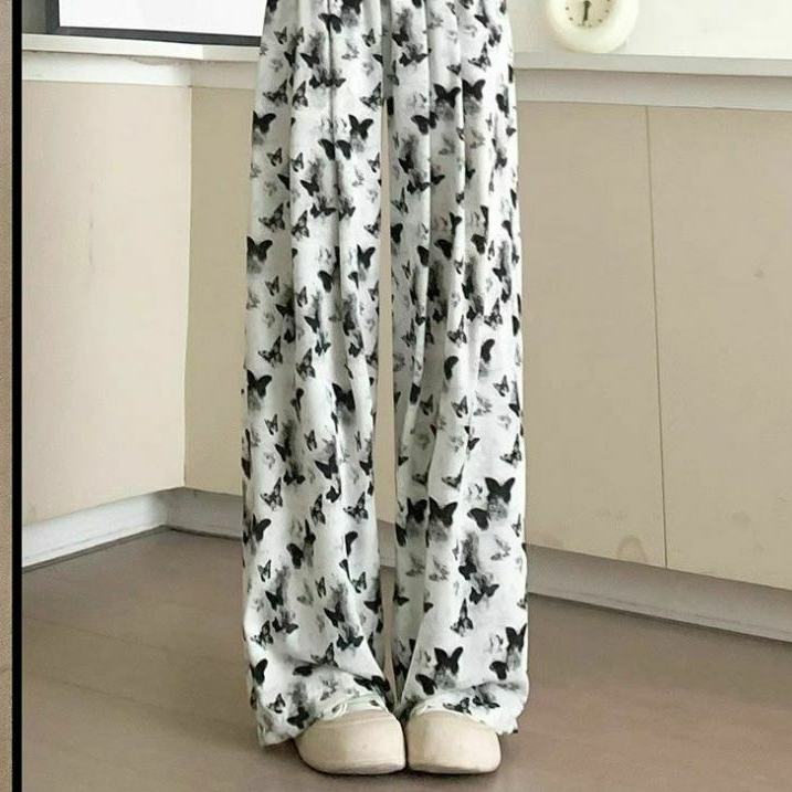 バタフライパターン ワイドパンツ