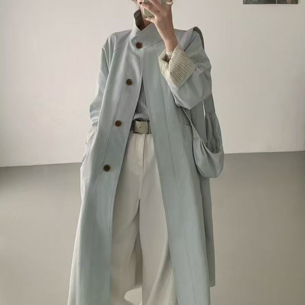 ハイネックルーズフィットロングコート