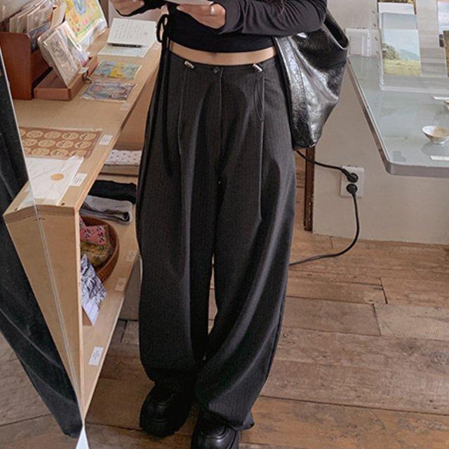 ウエストコードタックワイドスラックス