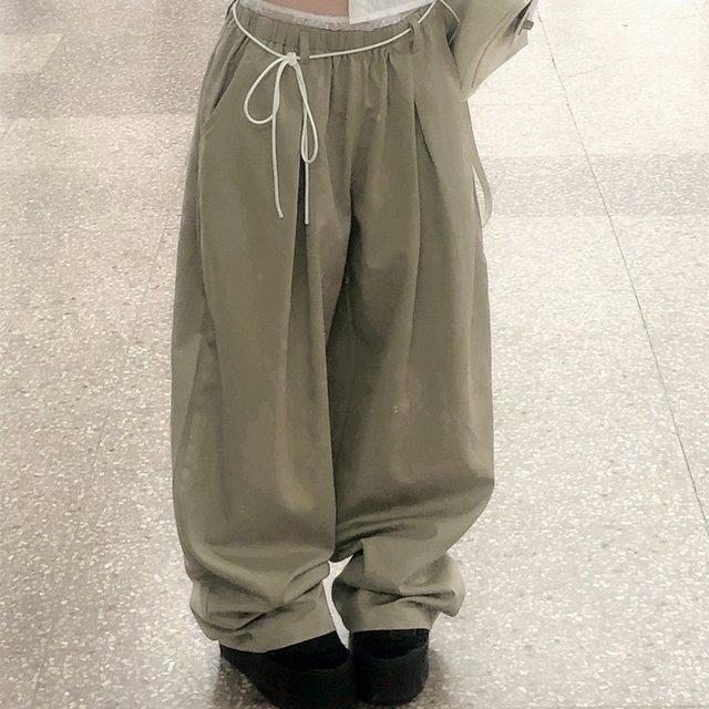ドローコード ルーズフィット ワイドパンツ カジュアルボトムス