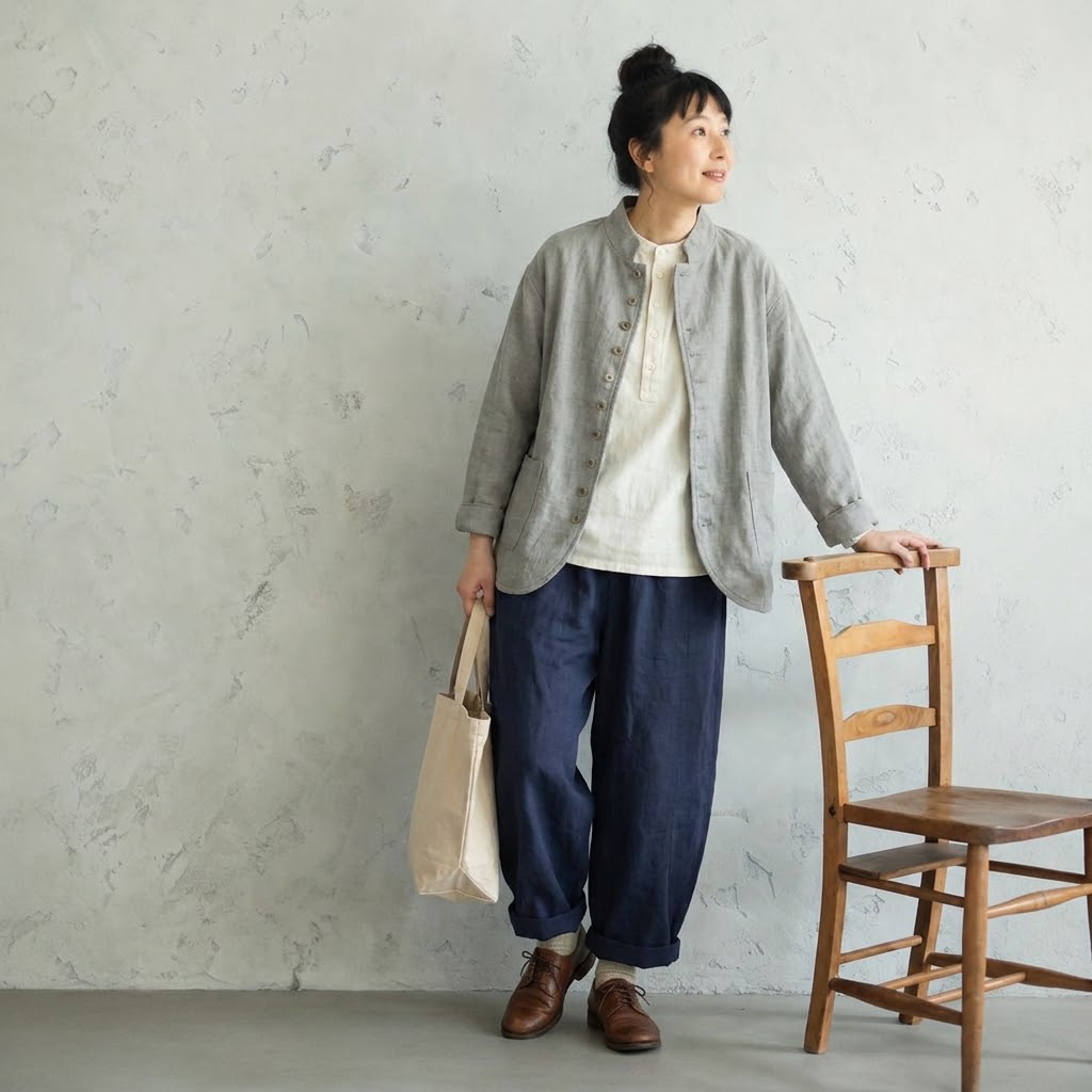 グレー/ジャケット＋ネイビー/パンツ/2点セット