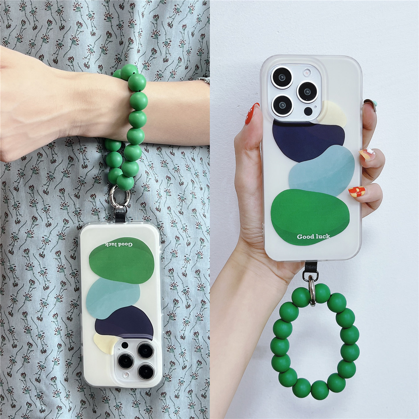 【ストラップ付き】お洒落なアート柄スマホケース ＋ スマホリングストラップ "home-products"