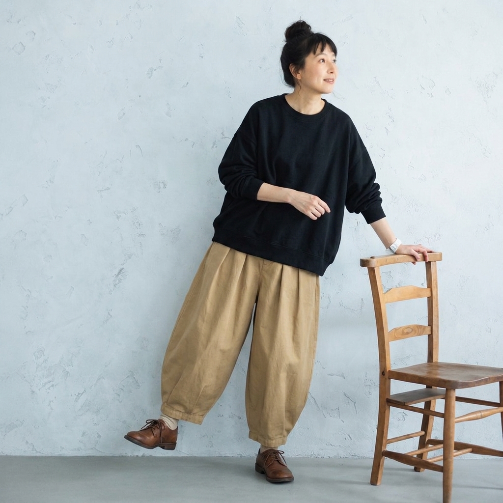 「体を解き放つ」ゆったりスウェットのセットアップ