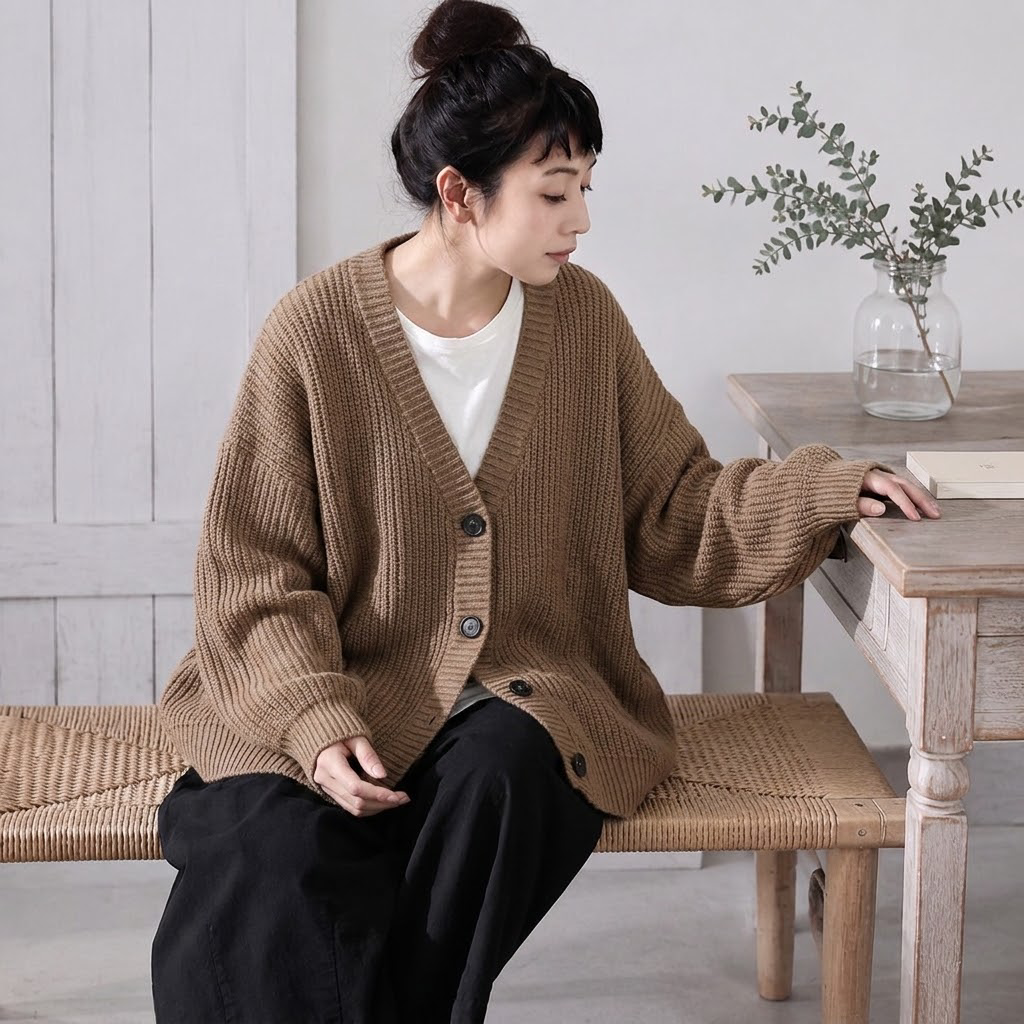 包み込まれるやわらかさ、オーバーサイズのニット。
